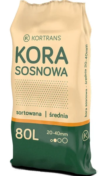 Kora sosnowa średnia 20-40 worek 80 litrów